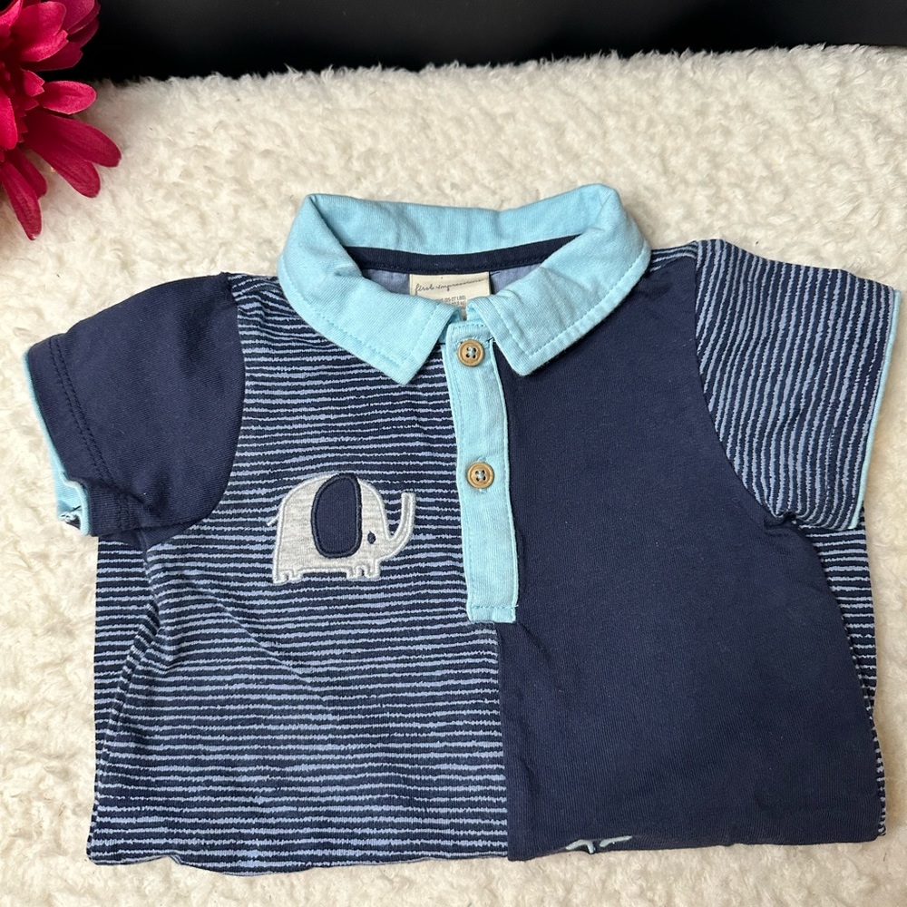 Macy’s First Impressions 18M Striped Elephant 🐘 One-piece Shorts - Picture 4 of 5
